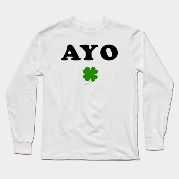 Ayo Ederibi Leaf Shamrock Long Sleeve T-Shirt by Drawings Star